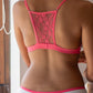 Free Spirited Plunge Bra (Coral Pink - Ivory White)