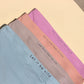 Four pieces of fabric in different underwear/panties with text on a beige background