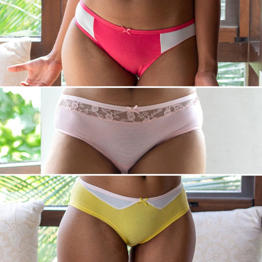 Shades Of Pink Cotton Panty Combo (Pack of 3)